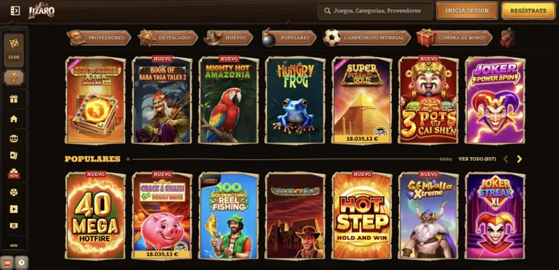 Juegos de casino de Lizaro